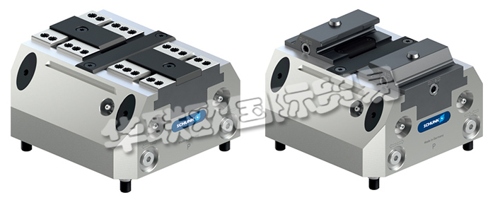 雄克二爪氣缸中的TANDEM系列氣動夾具可在受限空間內實現高夾持力。廣泛的產品范圍，其中包括氣動夾具，具有標準夾爪行程、長行程、利用固定夾爪進行夾持、卡爪快換系統或感應式卡爪監控，始終提供最適合您應用的產品。雄克二爪氣缸有極其緊湊的設計，高達 55 kN 的極高夾持力，夾持力可通過氣壓調節，中央機床側中央潤滑，標配為兩個爪接口。